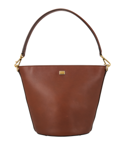 Bucket Shoulder Bag, Brown, Leather, MII, 3*